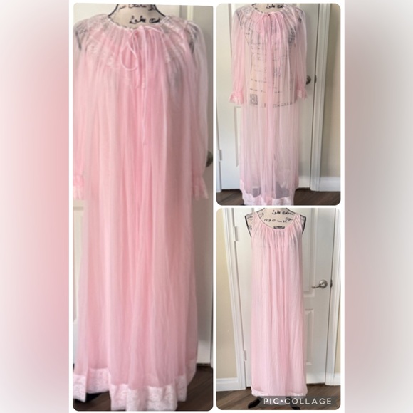 Miss Elaine Vintage Multi-layer Sheer Chiffon Peignor (Robe and Nightgown) - Picture 2 of 16